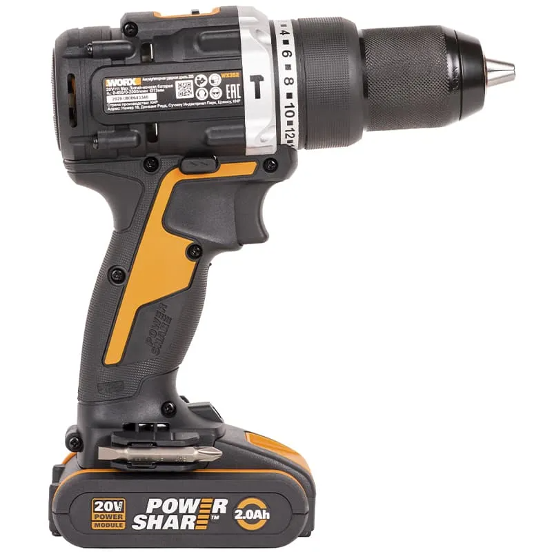 Дрель-шуруповерт ударная WORX WX352 20V 60Нм аккумуляторная бесщеточная — детальное фото